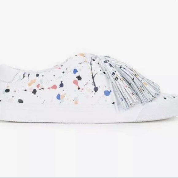 Loeffler Randall Shoes - Roeffler Randall paint splattered  size 8 sneakers womens white